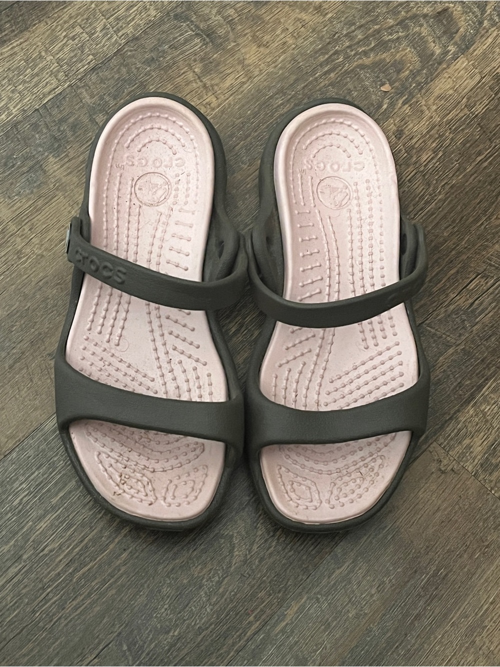 Crocs Cleo Classic Dual Strap Comfort Slide Sandals Espresso Pink Women's Size 5